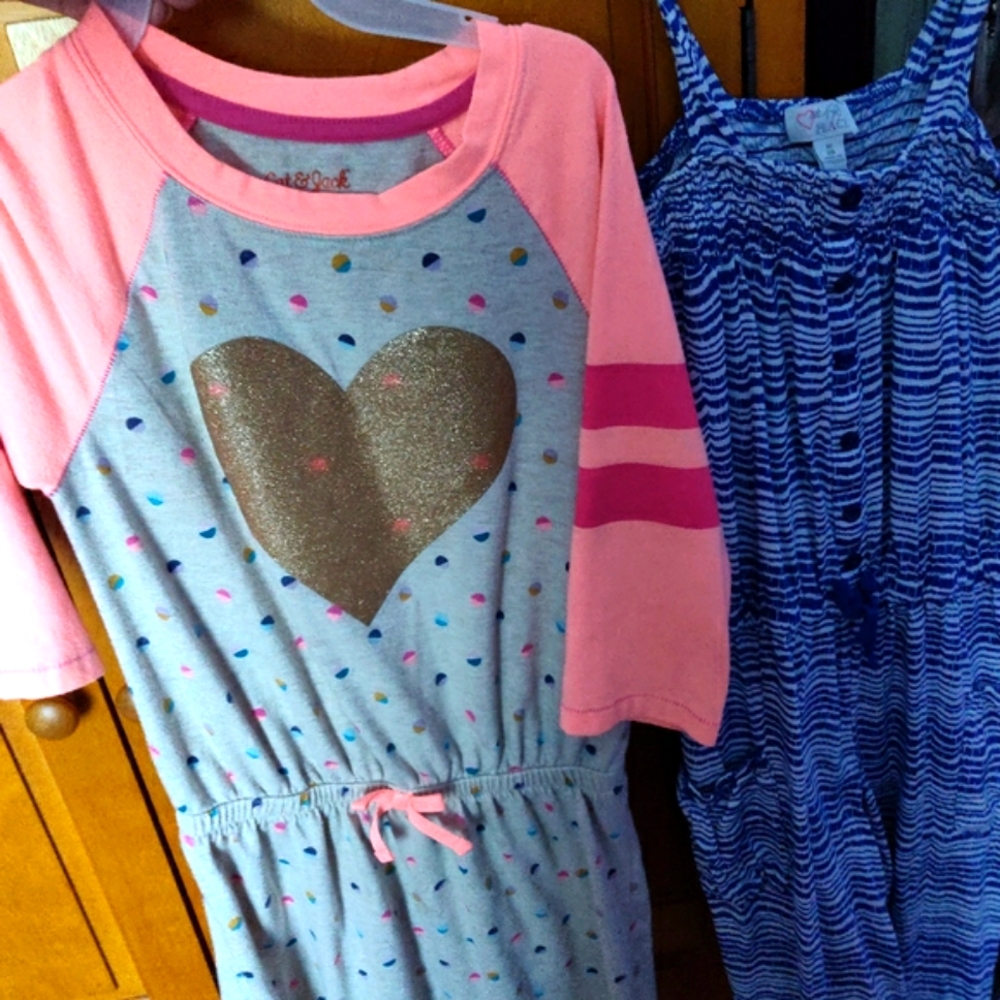 2  girls 7/8 rompers